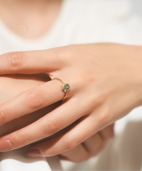Jewel closet by L&Co.（ジュエルクローゼットバイエルアンドコー）の「K10 カラーストーン カメ リング（リング・レディース・イエローゴールド・11号/9号/13号）」の4枚目の写真