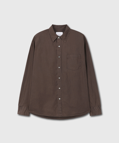 DIVEIN(ダイブイン)の「CHAFE WASHED SHIRTS (BROWN)(シャツ/ブラウス・レディース・その他・1/2)」の1枚目の写真