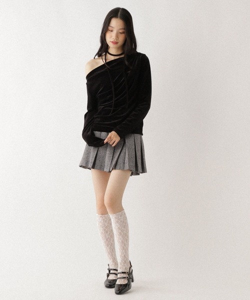 Heather(ヘザー)の「タイ付きベロアカットソー 627014(Tシャツ/カットソー・レディース・アイボリー/ブラック/ピンク・FREE)」の12枚目の写真