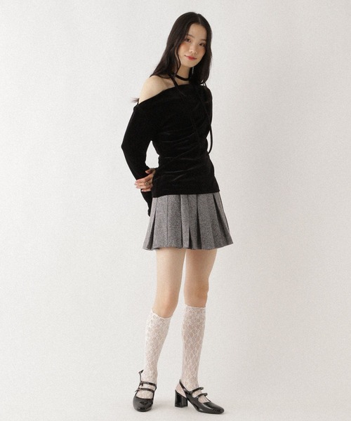 Heather(ヘザー)の「タイ付きベロアカットソー 627014(Tシャツ/カットソー・レディース・アイボリー/ブラック/ピンク・FREE)」の13枚目の写真