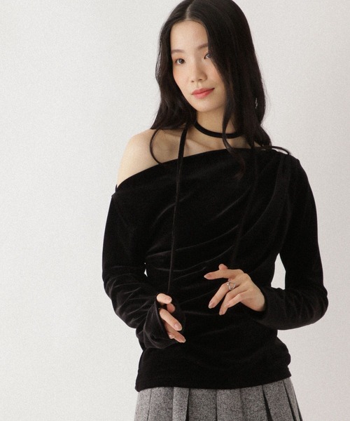 Heather(ヘザー)の「タイ付きベロアカットソー 627014(Tシャツ/カットソー・レディース・アイボリー/ブラック/ピンク・FREE)」の16枚目の写真