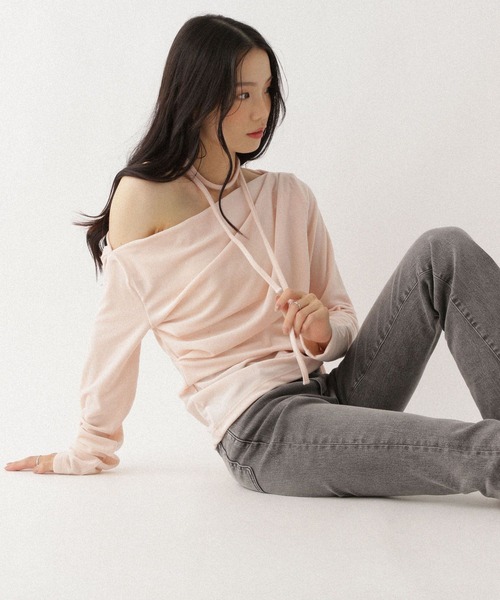 Heather(ヘザー)の「タイ付きベロアカットソー 627014(Tシャツ/カットソー・レディース・アイボリー/ブラック/ピンク・FREE)」の22枚目の写真