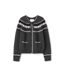 ROSY wool cowichan cardigan_GRAY