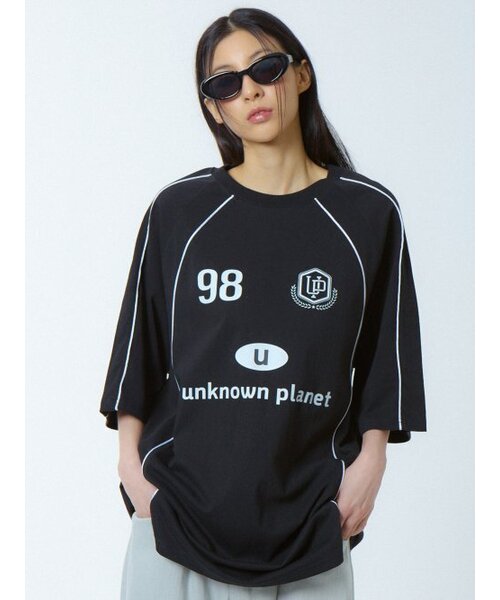 UNKNOWN PLANET（アンノウンプラネット）の「ルーズフィットナグランサッカージャージブラック（Tシャツ/カットソー・レディース・その他・FREE）」の2枚目の写真