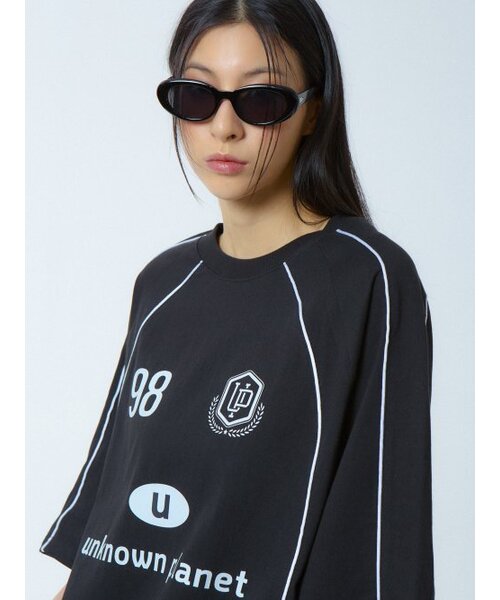 UNKNOWN PLANET（アンノウンプラネット）の「ルーズフィットナグランサッカージャージブラック（Tシャツ/カットソー・レディース・その他・FREE）」の3枚目の写真