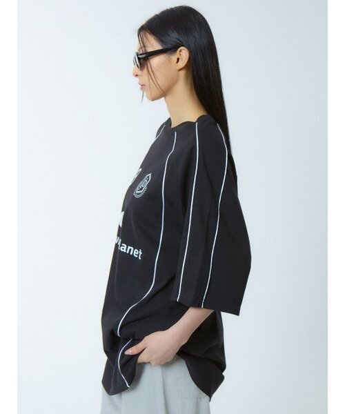 UNKNOWN PLANET（アンノウンプラネット）の「ルーズフィットナグランサッカージャージブラック（Tシャツ/カットソー・レディース・その他・FREE）」の4枚目の写真