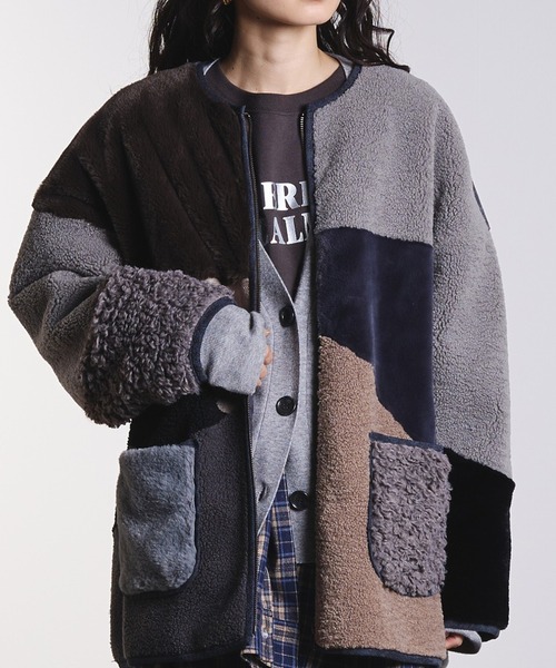 セール】PATCHWORK FAUXFUR COAT（その他アウター）｜ROSE BUD（ローズ