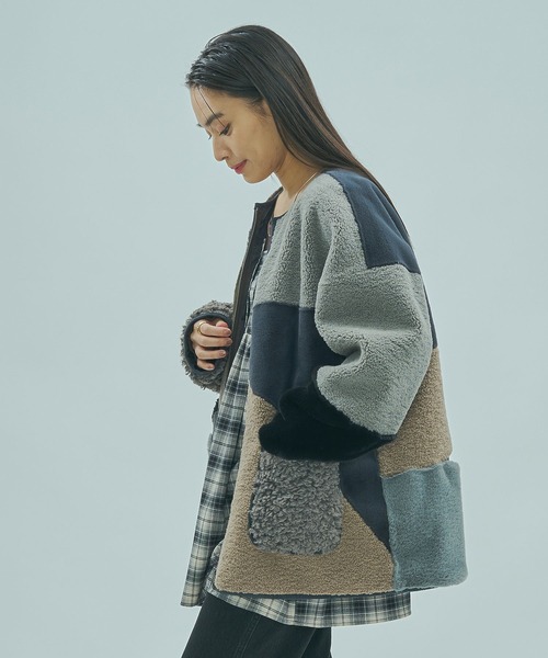 ROSE BUD(ローズバッド)の「PATCHWORK FAUXFUR COAT(その他アウター・レディース・グレー/ブラウン・ONE SIZE)」の7枚目の写真