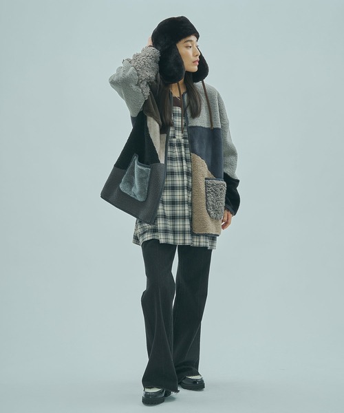ROSE BUD(ローズバッド)の「PATCHWORK FAUXFUR COAT(その他アウター・レディース・グレー/ブラウン・ONE SIZE)」の10枚目の写真