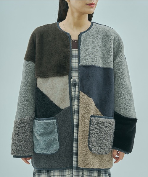 ROSE BUD（ローズバッド）の「PATCHWORK FAUXFUR COAT（その他アウター