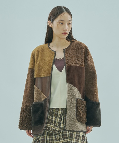 ROSE BUD(ローズバッド)の「PATCHWORK FAUXFUR COAT(その他アウター・レディース・グレー/ブラウン・ONE SIZE)」の15枚目の写真