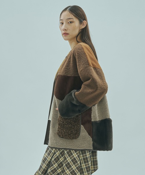 ROSE BUD(ローズバッド)の「PATCHWORK FAUXFUR COAT(その他アウター・レディース・グレー/ブラウン・ONE SIZE)」の16枚目の写真