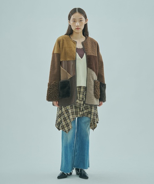 ROSE BUD(ローズバッド)の「PATCHWORK FAUXFUR COAT(その他アウター・レディース・グレー/ブラウン・ONE SIZE)」の18枚目の写真