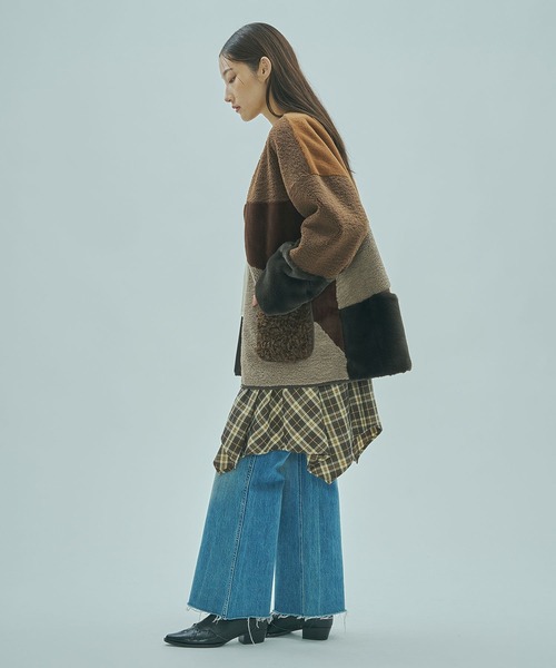 ROSE BUD(ローズバッド)の「PATCHWORK FAUXFUR COAT(その他アウター・レディース・グレー/ブラウン・ONE SIZE)」の19枚目の写真