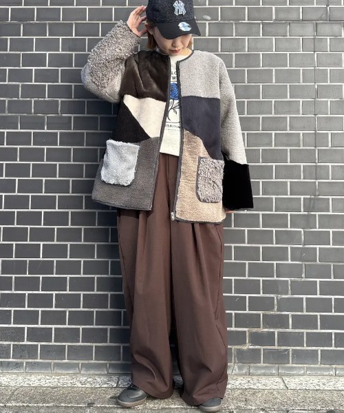 ローズバッド（ROSE BUD）/PATCHWORK FAUXFUR COAT セール】PATCHWORK FAUXFUR COAT（その他アウター）｜ROSE BUD（ローズ