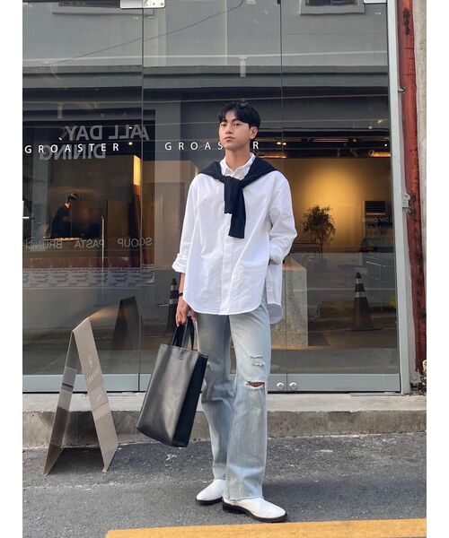 DRAW FIT（ドローフィット）の「ペーパーコットンオーバーサイズシャツ[ホワイト]（シャツ/ブラウス・メンズ・その他・LARGE/MEDIUM/X-LARGE）」の12枚目の写真