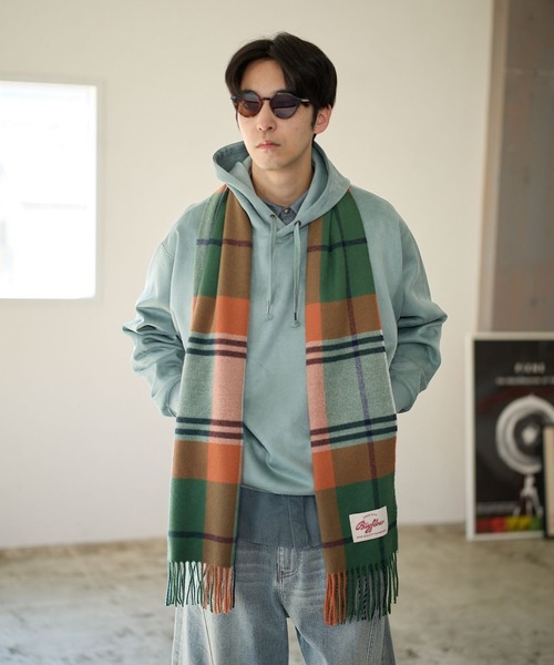 BAYFLOW(ベイフロー)の「アソートチェックマフラー(ストール/ショール・メンズ・ブラウン/グリーン/ネイビー・FREE)」の15枚目の写真