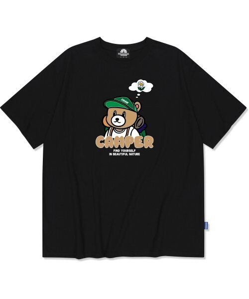 TRIPSHION(トリップション)の「THINKING CAMPER BEAR GRAPHIC Tシャツ - ブラック(Tシャツ/カットソー・メンズ・その他・LARGE/MEDIUM/X-LARGE)」の1枚目の写真