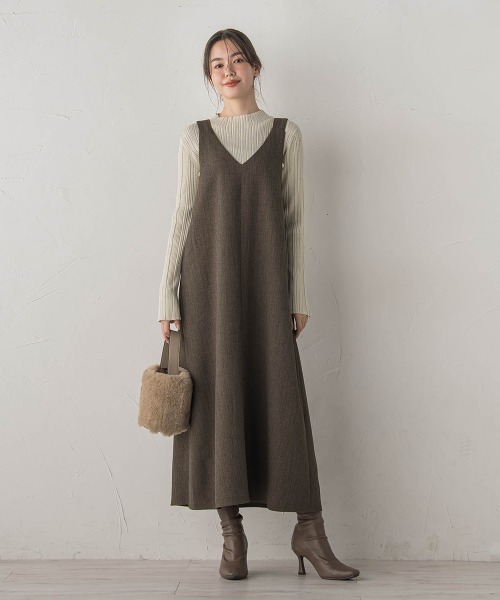 Droite lautreamont（ドロワットロートレアモン）の「ミックスツイードジャンスカ（ワンピース・レディース・ライトグレー/ブラウン/チャコールグレー・M）」の3枚目の写真