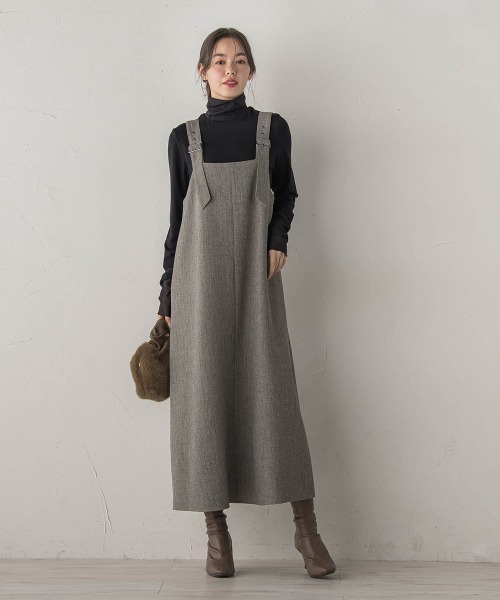 Droite lautreamont（ドロワットロートレアモン）の「ミックスツイードジャンスカ（ワンピース・レディース・ライトグレー/ブラウン/チャコールグレー・M）」の2枚目の写真