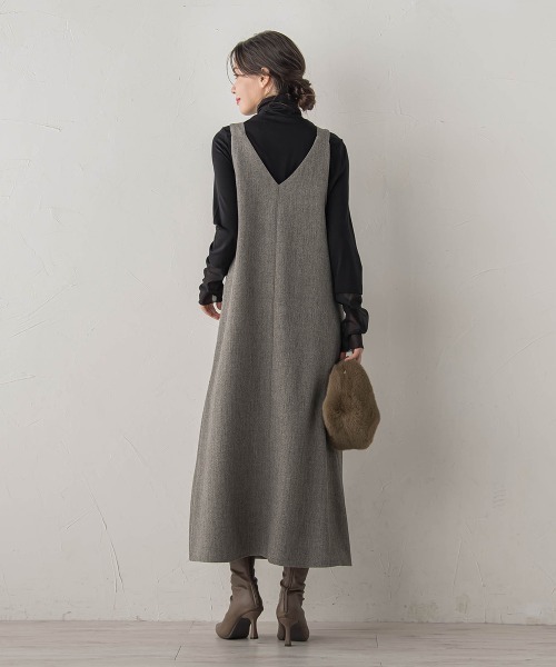 Droite lautreamont（ドロワットロートレアモン）の「ミックスツイードジャンスカ（ワンピース・レディース・ライトグレー/ブラウン/チャコールグレー・M）」の11枚目の写真