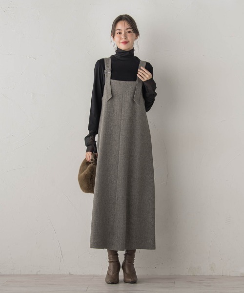 Droite lautreamont（ドロワットロートレアモン）の「ミックスツイードジャンスカ（ワンピース・レディース・ライトグレー/ブラウン/チャコールグレー・M）」の9枚目の写真