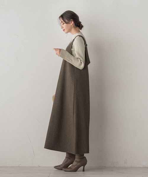 Droite lautreamont（ドロワットロートレアモン）の「ミックスツイードジャンスカ（ワンピース・レディース・ライトグレー/ブラウン/チャコールグレー・M）」の14枚目の写真