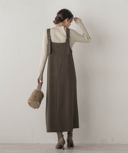 Droite lautreamont（ドロワットロートレアモン）の「ミックスツイードジャンスカ（ワンピース・レディース・ライトグレー/ブラウン/チャコールグレー・M）」の15枚目の写真