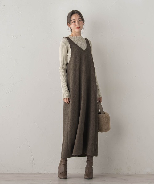 Droite lautreamont（ドロワットロートレアモン）の「ミックスツイードジャンスカ（ワンピース・レディース・ライトグレー/ブラウン/チャコールグレー・M）」の13枚目の写真