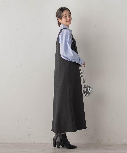 Droite lautreamont（ドロワットロートレアモン）の「ミックスツイードジャンスカ（ワンピース・レディース・ライトグレー/ブラウン/チャコールグレー・M）」の6枚目の写真