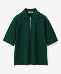 BLOND9（ブロンドナイン）の「コットンハーフ集業半袖ニット_フォレストグリーン（ニット/セーター）」