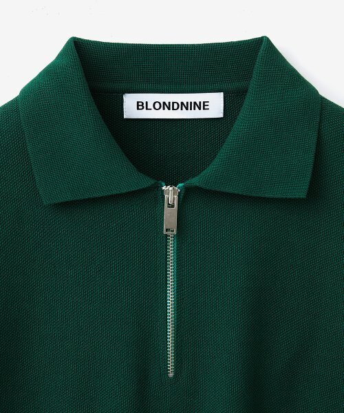BLOND9（ブロンドナイン）の「コットンハーフ集業半袖ニット_フォレストグリーン（ニット/セーター・メンズ・ダークグリーン・LARGE/MEDIUM/SMALL/X-LARGE/X-SMALL）」の2枚目の写真