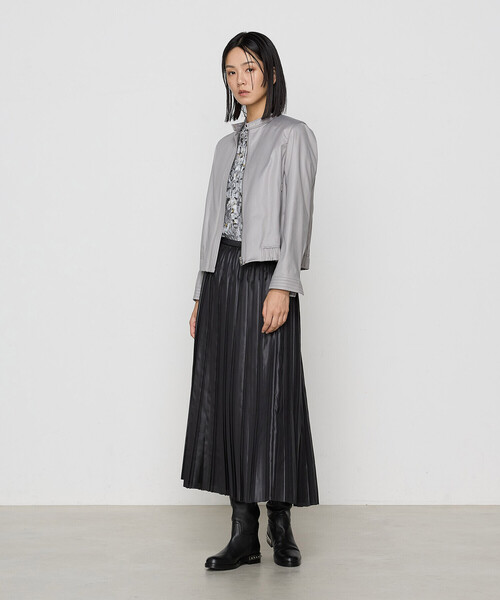 K.T KIYOKO TAKASE（キヨコタカセ）の「ポンチエンボス シングルジャケット（ライダースジャケット・レディース・ブラック・11号/7号/9号）」の4枚目の写真