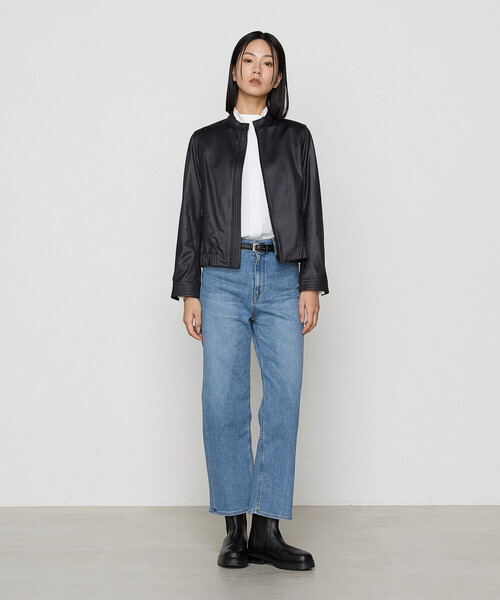 K.T KIYOKO TAKASE（キヨコタカセ）の「ポンチエンボス シングルジャケット（ライダースジャケット・レディース・ブラック・11号/7号/9号）」の8枚目の写真