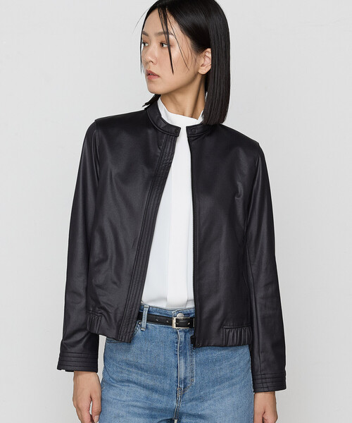 K.T KIYOKO TAKASE（キヨコタカセ）の「ポンチエンボス シングルジャケット（ライダースジャケット・レディース・ブラック・11号/7号/9号）」の9枚目の写真