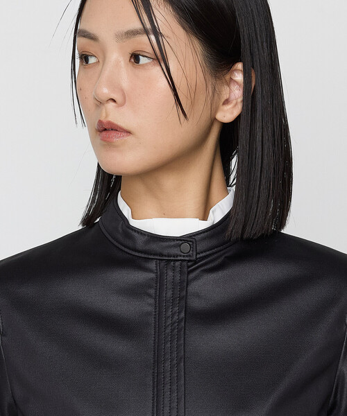 K.T KIYOKO TAKASE（キヨコタカセ）の「ポンチエンボス シングルジャケット（ライダースジャケット・レディース・ブラック・11号/7号/9号）」の13枚目の写真