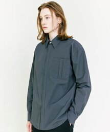 S SY（エスエスワイ）の「(オーガニックコットン) ハーフヒドンバーテックシャツ チャコール レギュラーフィット（シャツ/ブラウス）」