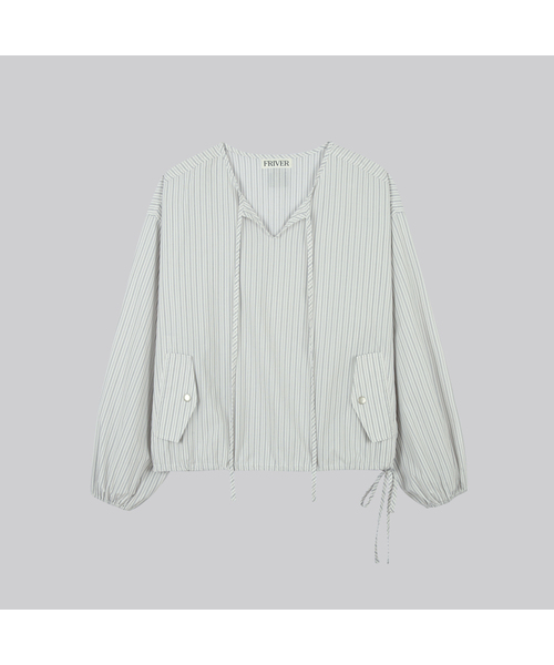 FRIVER07(フリバー07)の「Stripe shirt anorak FRFA01SH12_Ivory(シャツ/ブラウス・レディース・アイボリー・FREE)」の1枚目の写真