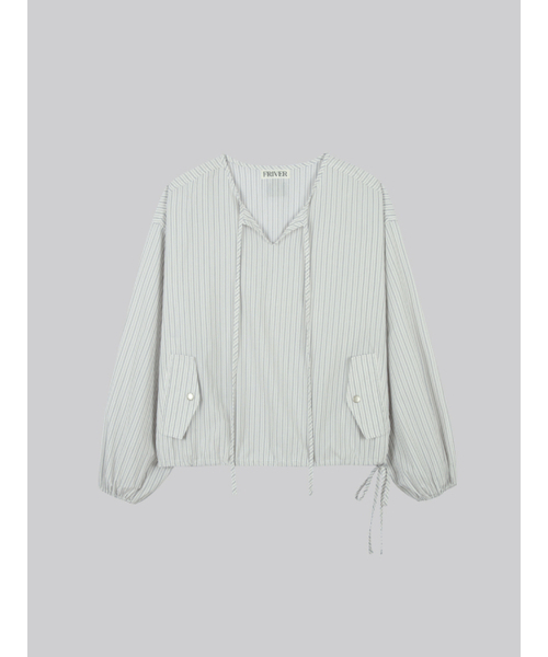 FRIVER07(フリバー07)の「Stripe shirt anorak FRFA01SH12_Ivory(シャツ/ブラウス・レディース・アイボリー・FREE)」の2枚目の写真
