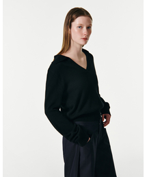 CURRENT（カレント）の「BELLA V-NECK PULLOVER KNIT [BLACK]（ニット/セーター）」