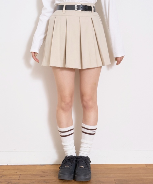 LOVETOXIC(ラブトキシック)の「【起毛】ベルトつきプリーツスカート(スカート・キッズ・グレー/ブラウン/アイボリー/ブラック・S:140cm/M:150cm/L:160cm/130cm)」の5枚目の写真