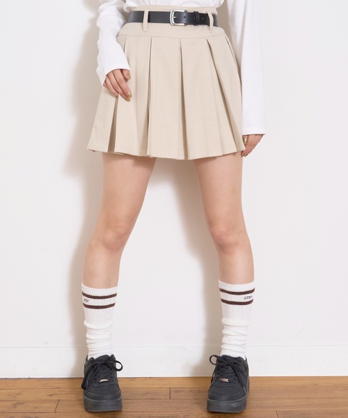 LOVETOXIC(ラブトキシック)の「【起毛】ベルトつきプリーツスカート(スカート・キッズ・グレー/ブラウン/アイボリー/ブラック・S:140cm/M:150cm/L:160cm/130cm)」の6枚目の写真