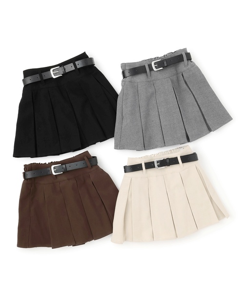 LOVETOXIC(ラブトキシック)の「【起毛】ベルトつきプリーツスカート(スカート・キッズ・グレー/ブラウン/アイボリー/ブラック・S:140cm/M:150cm/L:160cm/130cm)」の14枚目の写真