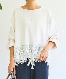 BEARDSLEY | ダンボール裾レースプルオーバー(Tシャツ/カットソー)