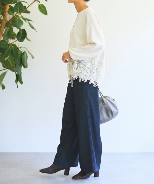 BEARDSLEY（ビアズリー）の「ダンボール裾レースプルオーバー（Tシャツ/カットソー・レディース・ブラック/ホワイト・FREE）」の9枚目の写真