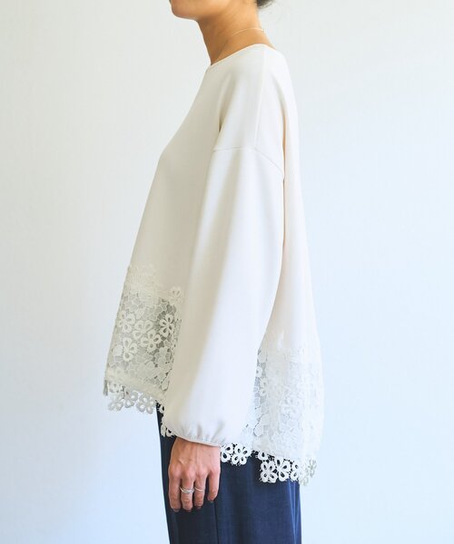 BEARDSLEY（ビアズリー）の「ダンボール裾レースプルオーバー（Tシャツ/カットソー・レディース・ブラック/ホワイト・FREE）」の12枚目の写真