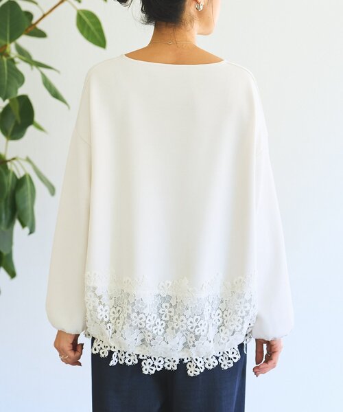 BEARDSLEY（ビアズリー）の「ダンボール裾レースプルオーバー（Tシャツ/カットソー・レディース・ブラック/ホワイト・FREE）」の13枚目の写真