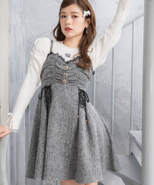 セール】ツイードキャミワンピース（ジャンパースカート）｜couture BY