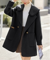 テーラードジャケット（ブラック/黒色系・フリル）ファッション通販