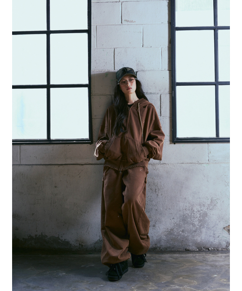 CONY(コール アウト ニューイヤー)の「WASHED RUFFLE PANTS / BROWN(スウェットパンツ・レディース・その他・OS)」の5枚目の写真